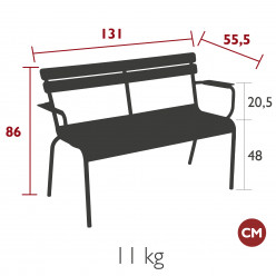 LUXEMBOURG  BANC DE JARDIN 2 PLACES