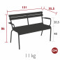 LUXEMBOURG  BANC DE JARDIN 2 PLACES